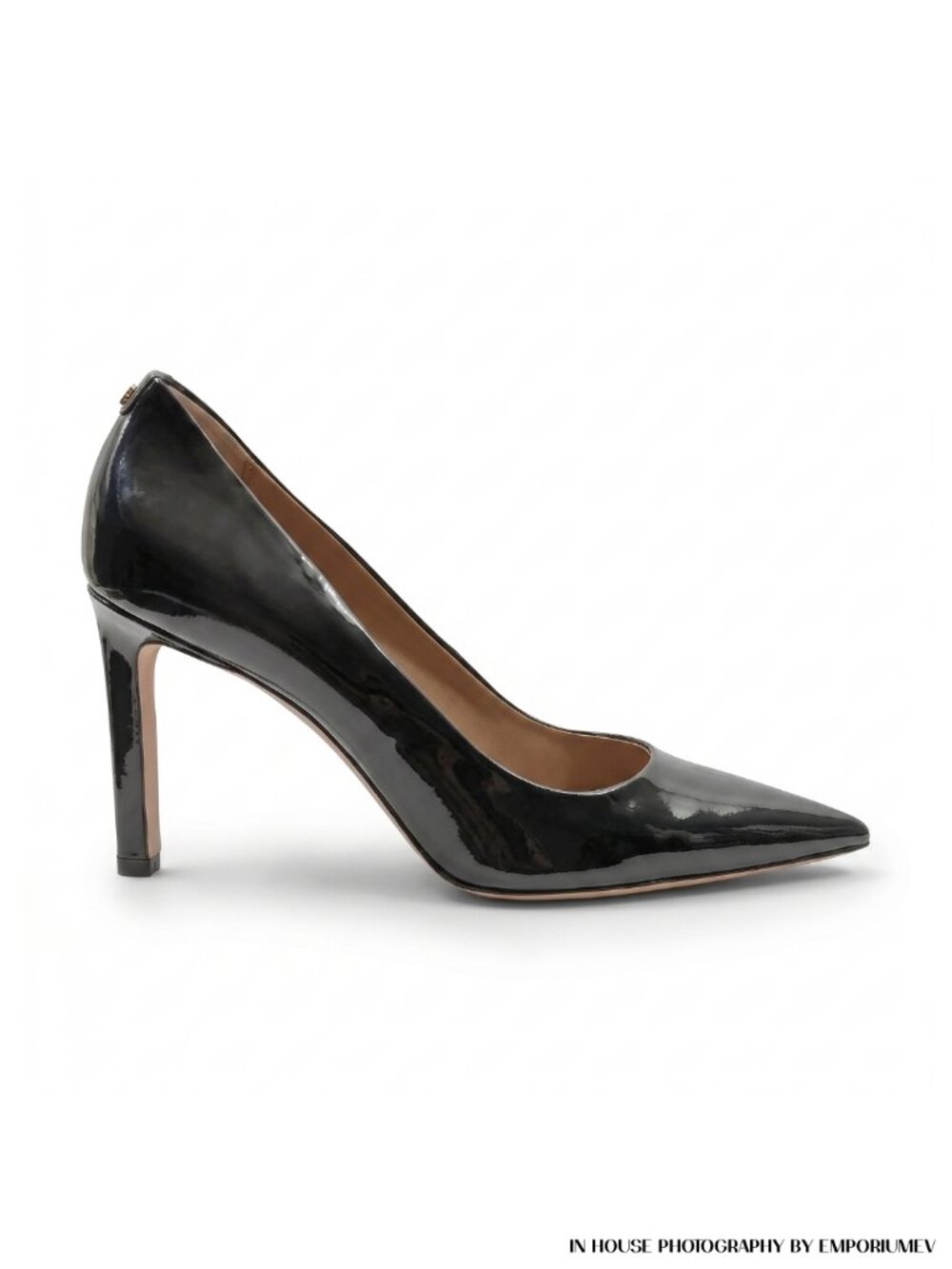 Hugo Boss Womens Janet Black Patent Leather Pumps Size 37.5 EU (0215)